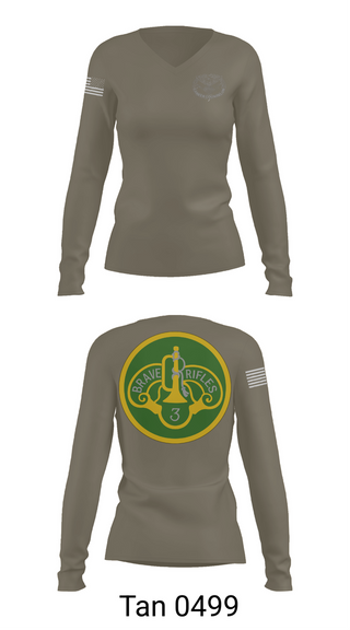 Womens Long Sleeve Vneck Shirt, 3d Cavalry Regiment, Army, Teamtime, Team time, sublimation, custom sports apparel, team uniforms, spirit wear, spiritwear, sports uniforms, custom shirts, team store, custom team store, fundraiser sports, apparel fundraiser