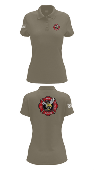 Womens Short Sleeve Performance Polo, B-Shift, Fire Department, Teamtime, Team time, sublimation, custom sports apparel, team uniforms, spirit wear, spiritwear, sports uniforms, custom shirts, team store, custom team store, fundraiser sports, apparel fundraiser