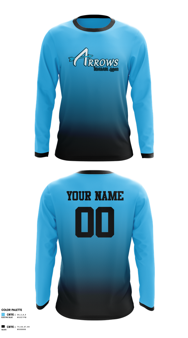 Long Sleeve Performance Shirt, Arrows, Softball, Teamtime, Team time, sublimation, custom sports apparel, team uniforms, spirit wear, spiritwear, sports uniforms, custom shirts, team store, custom team store, fundraiser sports, apparel fundraiser