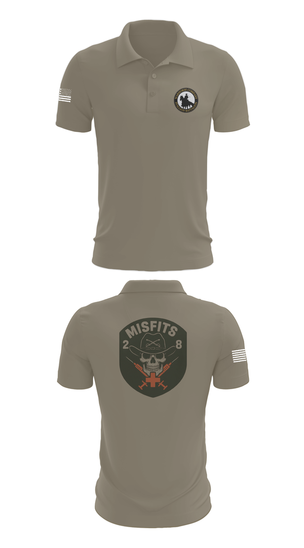 Short Sleeve Performance Polo, 2-8 Cav, HHC, Medic Platoon, , Teamtime, Team time, sublimation, custom sports apparel, team uniforms, spirit wear, spiritwear, sports uniforms, custom shirts, team store, custom team store, fundraiser sports, apparel fundraiser