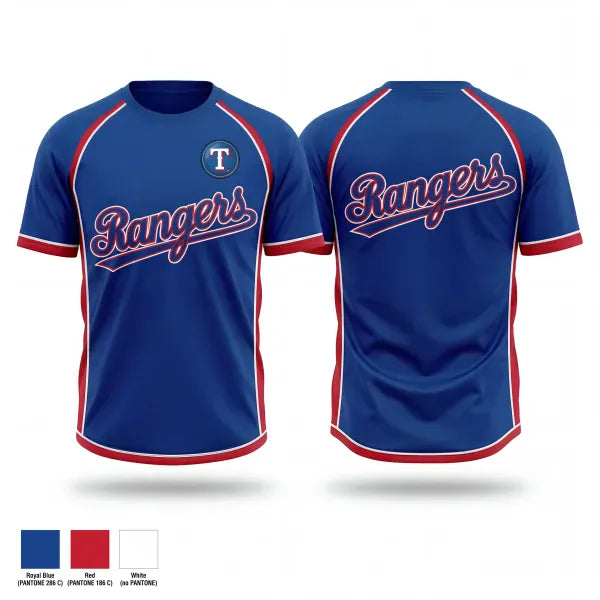 Old School Cotton Feel Shirt, Rangers, Baseball, Teamtime, Team time, sublimation, custom sports apparel, team uniforms, spirit wear, spiritwear, sports uniforms, custom shirts, team store, custom team store, fundraiser sports, apparel fundraiser