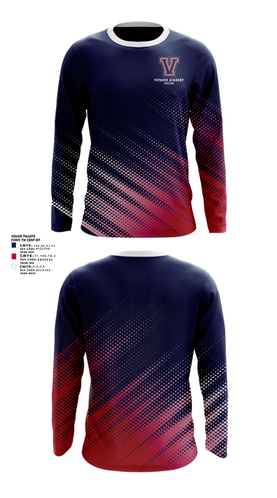 Voyager Academy Men's Soccer 90552499 Long Sleeve Performance Shirt 2
