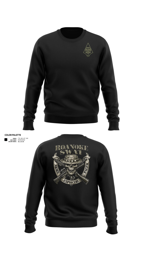Crew Neck Sweatshirt, Roanoke SWAT, Police, Teamtime, Team time, sublimation, custom sports apparel, team uniforms, spirit wear, spiritwear, sports uniforms, custom shirts, team store, custom team store, fundraiser sports, apparel fundraiser