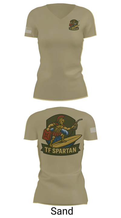 Task Force Spartan 82789422 Women's Short Sleeve V-neck Shirt - 88