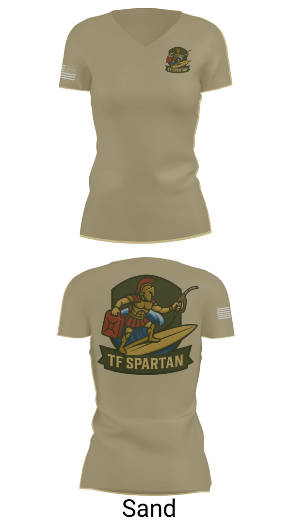 Womens Short Sleeve Vneck Shirt, Task Force Spartan, , Teamtime, Team time, sublimation, custom sports apparel, team uniforms, spirit wear, spiritwear, sports uniforms, custom shirts, team store, custom team store, fundraiser sports, apparel fundraiser