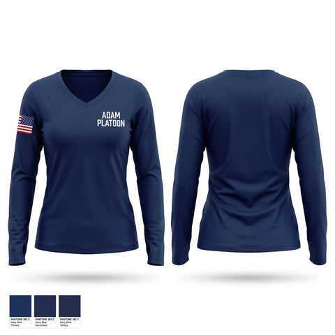 Womens Long Sleeve Vneck Shirt, Adam Platoon, Police, Teamtime, Team time, sublimation, custom sports apparel, team uniforms, spirit wear, spiritwear, sports uniforms, custom shirts, team store, custom team store, fundraiser sports, apparel fundraiser