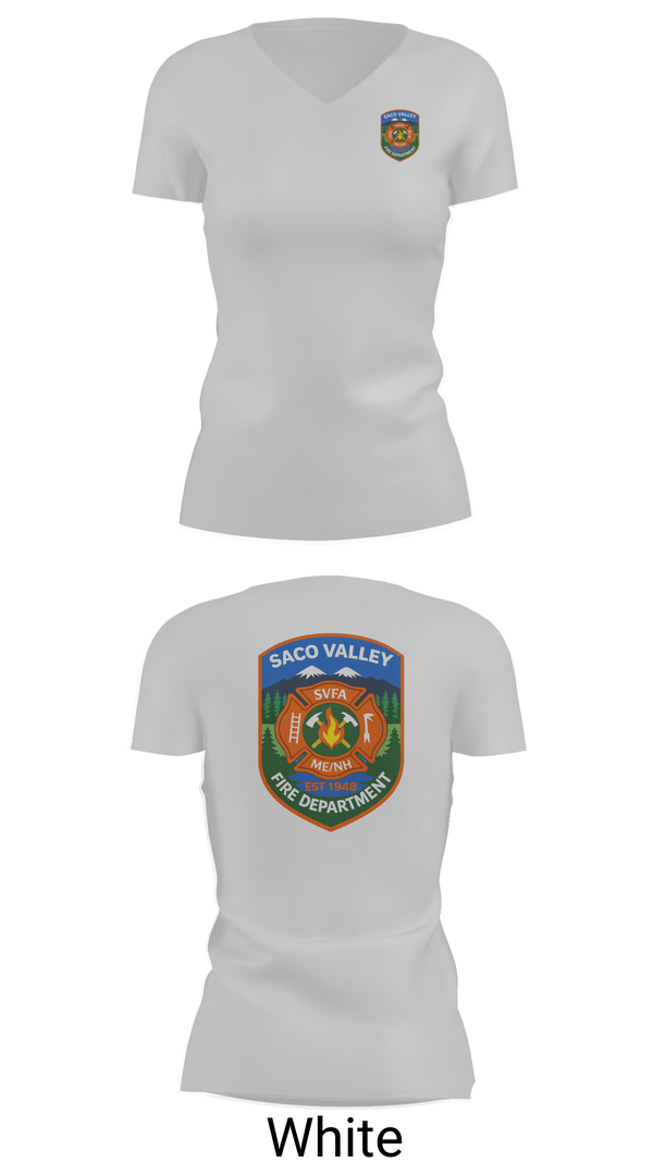 Womens Short Sleeve Vneck Shirt, Saco Valley Fire Department, Fire Department, Teamtime, Team time, sublimation, custom sports apparel, team uniforms, spirit wear, spiritwear, sports uniforms, custom shirts, team store, custom team store, fundraiser sports, apparel fundraiser