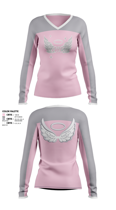 ACE Angel CHEER Elite 49253533 Women's Long Sleeve V-neck Shirt - 1