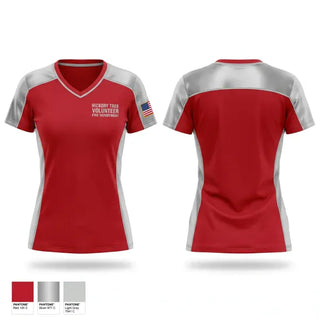 Womens Short Sleeve Vneck Shirt, Hickory Tree Volunteer Fire Department, Fire Department, Teamtime, Team time, sublimation, custom sports apparel, team uniforms, spirit wear, spiritwear, sports uniforms, custom shirts, team store, custom team store, fundraiser sports, apparel fundraiser