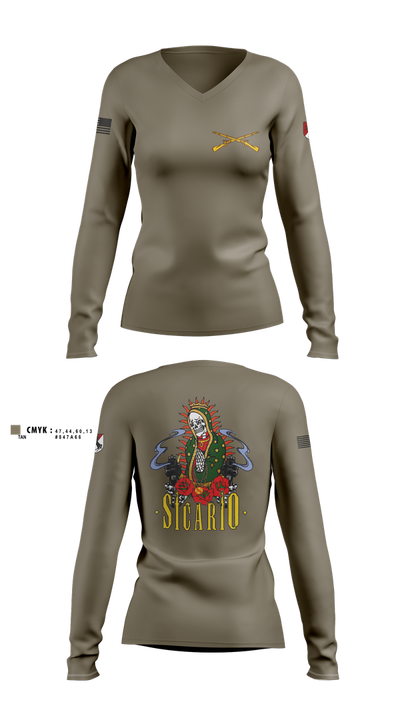 Eagle horse 33138280 Women's Long Sleeve V-neck Shirt - 1 (1)