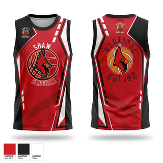 Mens Basketball Jersey, Shaw Cardinals, Men's Basketball, Teamtime, Team time, sublimation, custom sports apparel, team uniforms, spirit wear, spiritwear, sports uniforms, custom shirts, team store, custom team store, fundraiser sports, apparel fundraiser