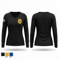 Navy Police Women's Long Sleeve V-neck Shirt - 1