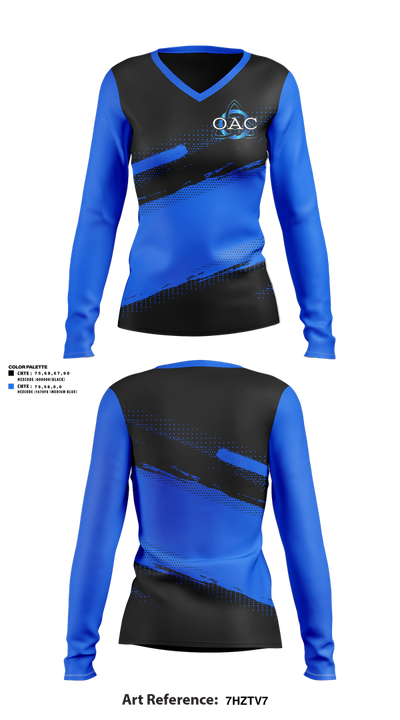 OA Cheerleading 58785935 Women's Long Sleeve V-neck Shirt - 1