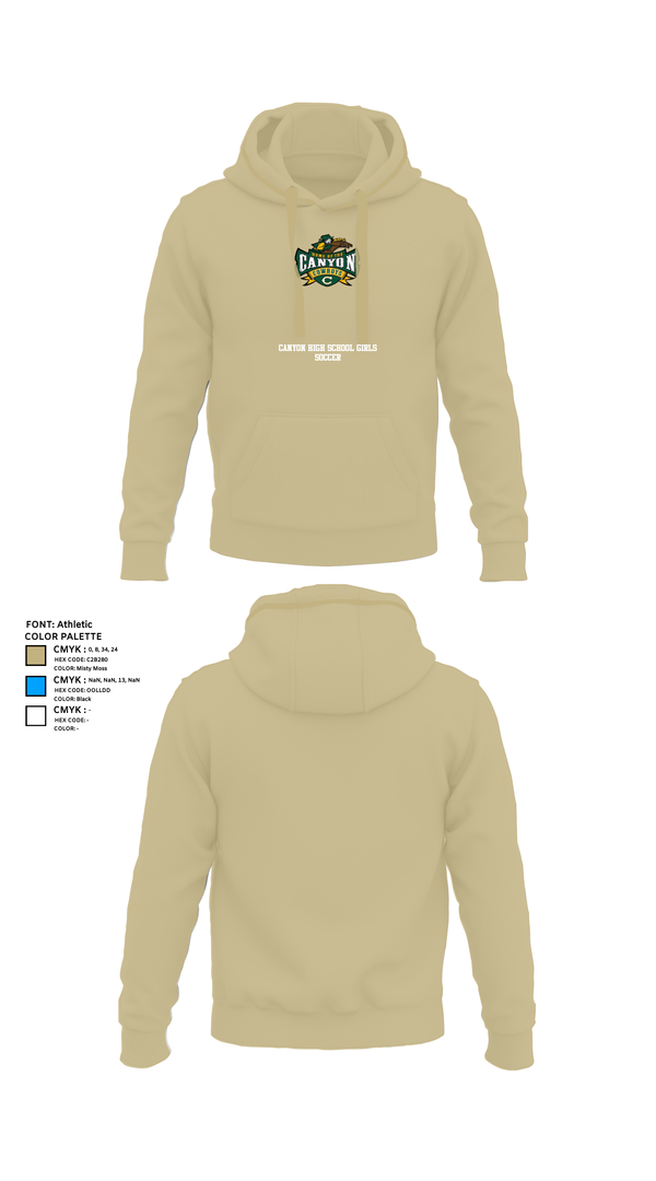 Hoodie, Canyon High School Girls Soccer, Women's Soccer, Teamtime, Team time, sublimation, custom sports apparel, team uniforms, spirit wear, spiritwear, sports uniforms, custom shirts, team store, custom team store, fundraiser sports, apparel fundraiser