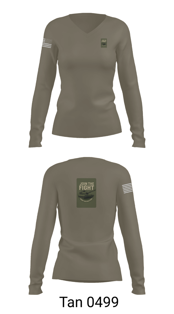Womens Long Sleeve Vneck Shirt, Army Recruiting, Army, Teamtime, Team time, sublimation, custom sports apparel, team uniforms, spirit wear, spiritwear, sports uniforms, custom shirts, team store, custom team store, fundraiser sports, apparel fundraiser