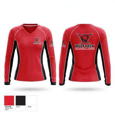 Wolfpack Martial Arts Women's Long Sleeve V-neck Shirt - 1