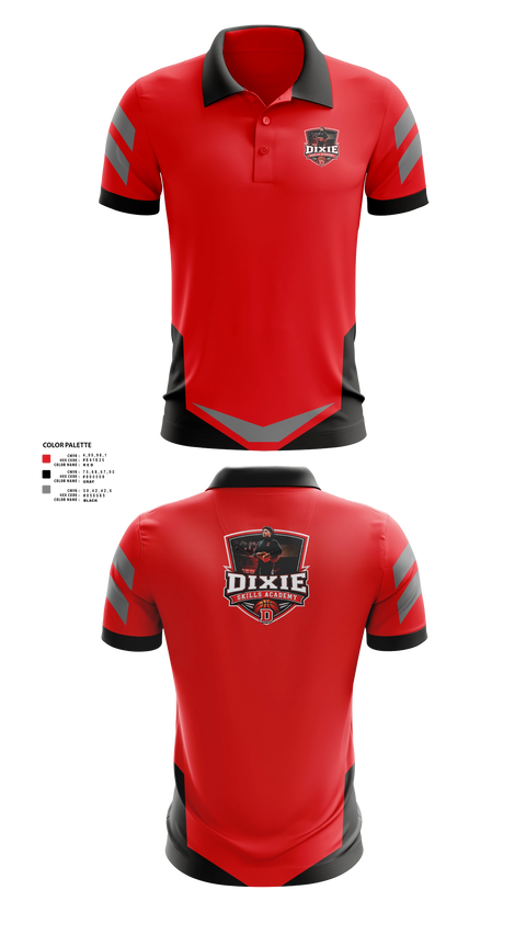 Short Sleeve Performance Polo, Dixie Skills Academy, Men's Basketball, Teamtime, Team time, sublimation, custom sports apparel, team uniforms, spirit wear, spiritwear, sports uniforms, custom shirts, team store, custom team store, fundraiser sports, apparel fundraiser
