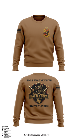 Crew Neck Sweatshirt, Battleborn, Army, Teamtime, Team time, sublimation, custom sports apparel, team uniforms, spirit wear, spiritwear, sports uniforms, custom shirts, team store, custom team store, fundraiser sports, apparel fundraiser