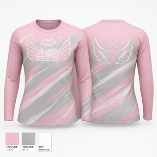 Long Sleeve Performance Shirt, ACE Angel CHEER Elite, Cheer, Teamtime, Team time, sublimation, custom sports apparel, team uniforms, spirit wear, spiritwear, sports uniforms, custom shirts, team store, custom team store, fundraiser sports, apparel fundraiser