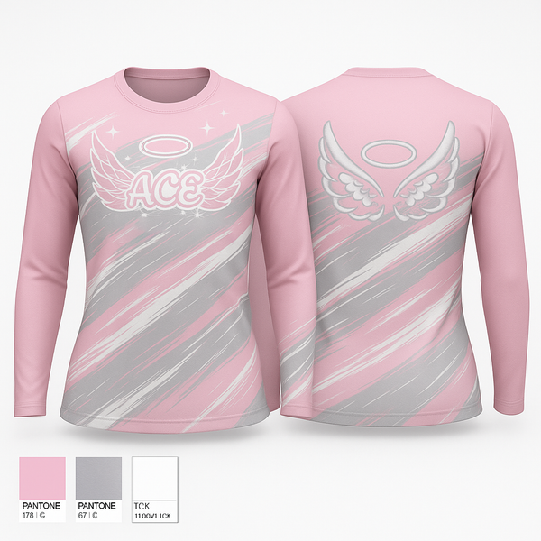 Long Sleeve Performance Shirt, ACE Angel CHEER Elite, Cheer, Teamtime, Team time, sublimation, custom sports apparel, team uniforms, spirit wear, spiritwear, sports uniforms, custom shirts, team store, custom team store, fundraiser sports, apparel fundraiser