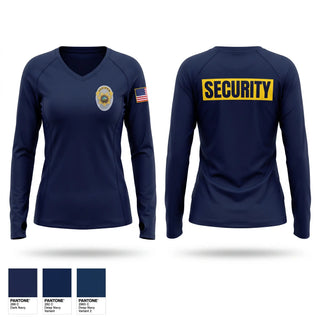 Womens Long Sleeve Vneck Shirt, Santa Clara County Sheriff's Protective Services, Police, Teamtime, Team time, sublimation, custom sports apparel, team uniforms, spirit wear, spiritwear, sports uniforms, custom shirts, team store, custom team store, fundraiser sports, apparel fundraiser