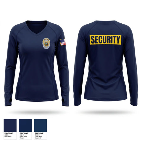 Womens Long Sleeve Vneck Shirt, Santa Clara County Sheriff's Protective Services, Police, Teamtime, Team time, sublimation, custom sports apparel, team uniforms, spirit wear, spiritwear, sports uniforms, custom shirts, team store, custom team store, fundraiser sports, apparel fundraiser