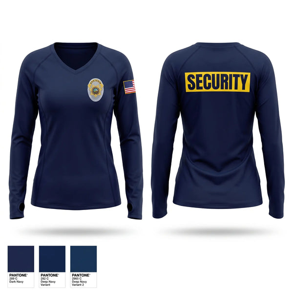 Womens Long Sleeve Vneck Shirt, Santa Clara County Sheriff's Protective Services, Police, Teamtime, Team time, sublimation, custom sports apparel, team uniforms, spirit wear, spiritwear, sports uniforms, custom shirts, team store, custom team store, fundraiser sports, apparel fundraiser