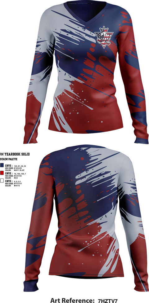Womens Long Sleeve Vneck Shirt, Hudddle, Spirit Store, Teamtime, Team time, sublimation, custom sports apparel, team uniforms, spirit wear, spiritwear, sports uniforms, custom shirts, team store, custom team store, fundraiser sports, apparel fundraiser