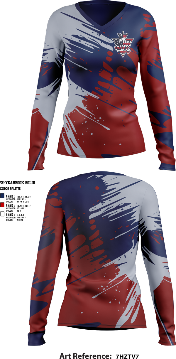Womens Long Sleeve Vneck Shirt, Hudddle, Spirit Store, Teamtime, Team time, sublimation, custom sports apparel, team uniforms, spirit wear, spiritwear, sports uniforms, custom shirts, team store, custom team store, fundraiser sports, apparel fundraiser