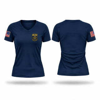 Womens Short Sleeve Vneck Shirt, New Castle Police Department, Police, Teamtime, Team time, sublimation, custom sports apparel, team uniforms, spirit wear, spiritwear, sports uniforms, custom shirts, team store, custom team store, fundraiser sports, apparel fundraiser