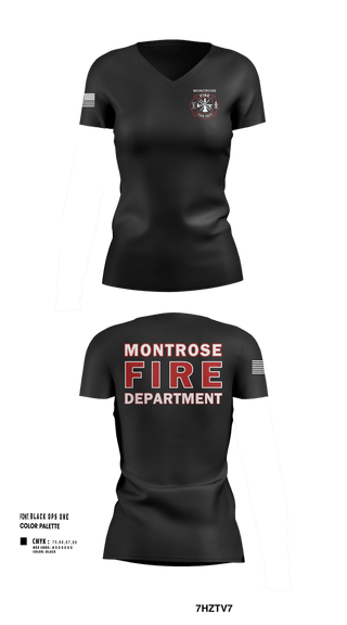 Womens Short Sleeve Vneck Shirt, MONTROSE FIRE DEPARTMENT, Fire Department, Teamtime, Team time, sublimation, custom sports apparel, team uniforms, spirit wear, spiritwear, sports uniforms, custom shirts, team store, custom team store, fundraiser sports, apparel fundraiser