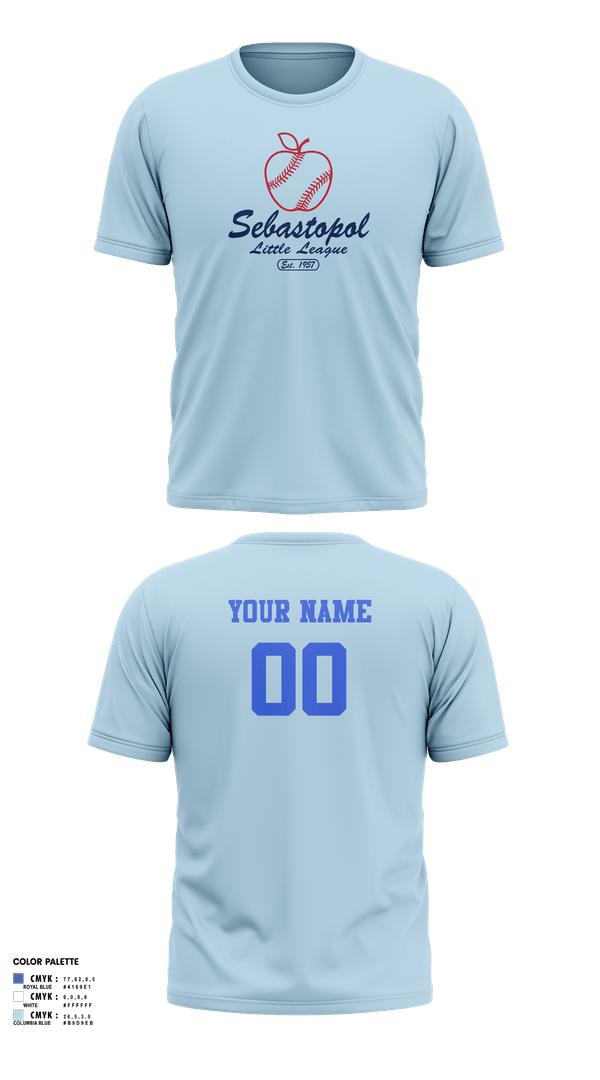 Sebastopol Little League 29313741 Short Sleeve Performance Shirt - 5
