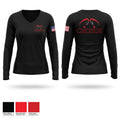 C BTRY, 1-22 FA Women's Long Sleeve V-neck Shirt - 1