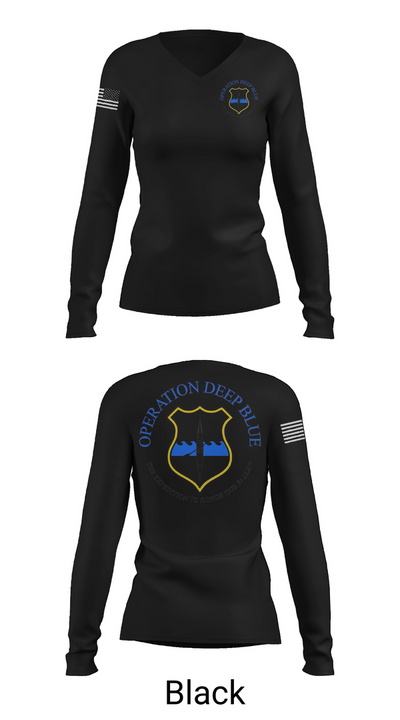 Operation Deep Blue 63620360 Women's Long Sleeve V-neck Shirt - 35
