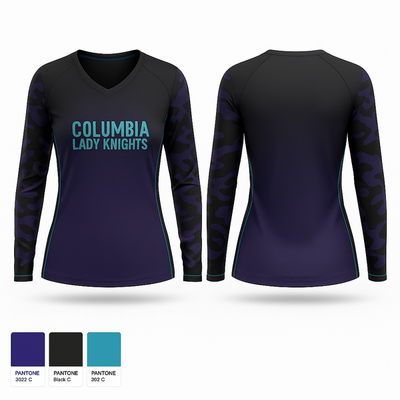 Columbia Lady Knights 30963088 Women's Long Sleeve V-neck Shirt - 1