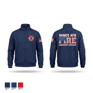 Windbreaker, Vance AFB Fire & Emergency Services, Fire Department, Teamtime, Team time, sublimation, custom sports apparel, team uniforms, spirit wear, spiritwear, sports uniforms, custom shirts, team store, custom team store, fundraiser sports, apparel fundraiser