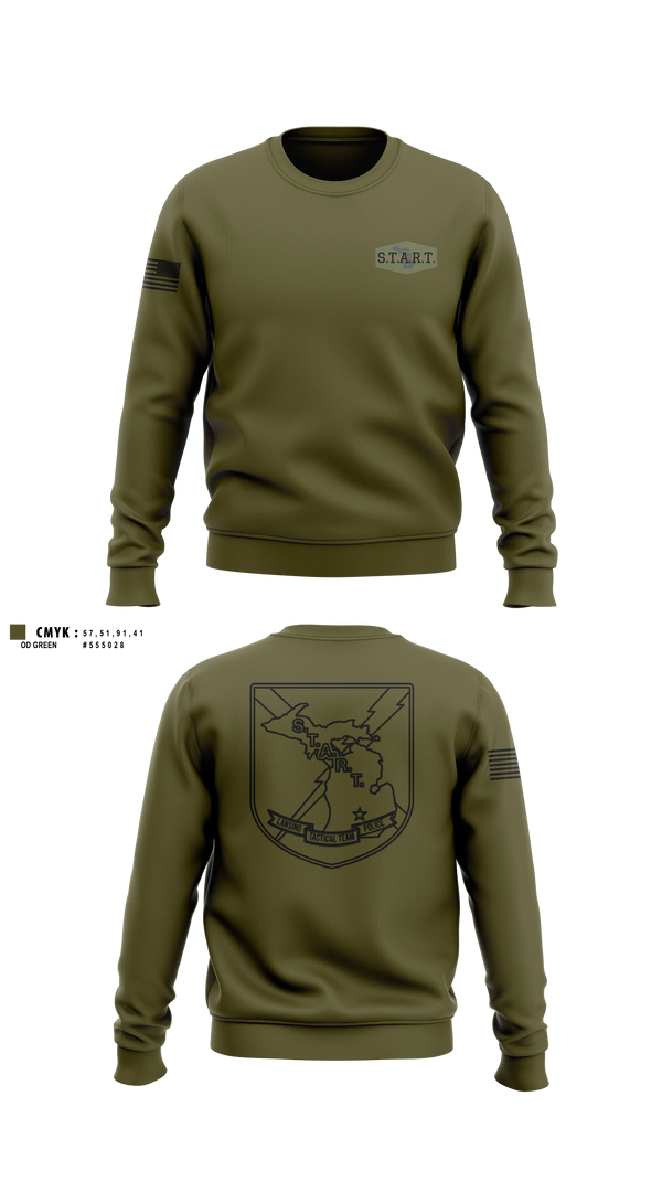 Crew Neck Sweatshirt, S.T.A.R.T, Police, Teamtime, Team time, sublimation, custom sports apparel, team uniforms, spirit wear, spiritwear, sports uniforms, custom shirts, team store, custom team store, fundraiser sports, apparel fundraiser