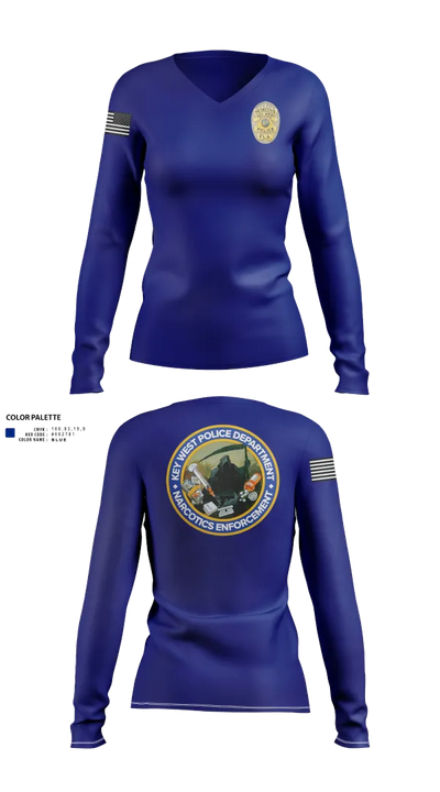 Key West Police Department 73873971 Women's Long Sleeve V-neck Shirt - 21