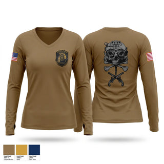 Womens Long Sleeve Vneck Shirt, MAYPORT POLICE DEPT, Navy, Teamtime, Team time, sublimation, custom sports apparel, team uniforms, spirit wear, spiritwear, sports uniforms, custom shirts, team store, custom team store, fundraiser sports, apparel fundraiser