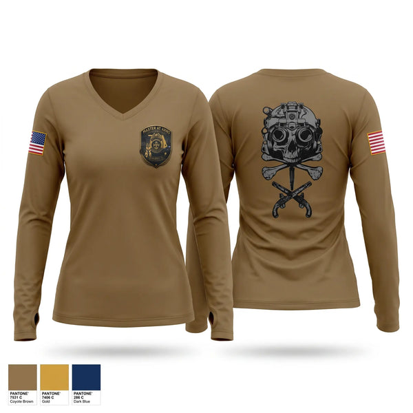 Womens Long Sleeve Vneck Shirt, MAYPORT POLICE DEPT, Navy, Teamtime, Team time, sublimation, custom sports apparel, team uniforms, spirit wear, spiritwear, sports uniforms, custom shirts, team store, custom team store, fundraiser sports, apparel fundraiser