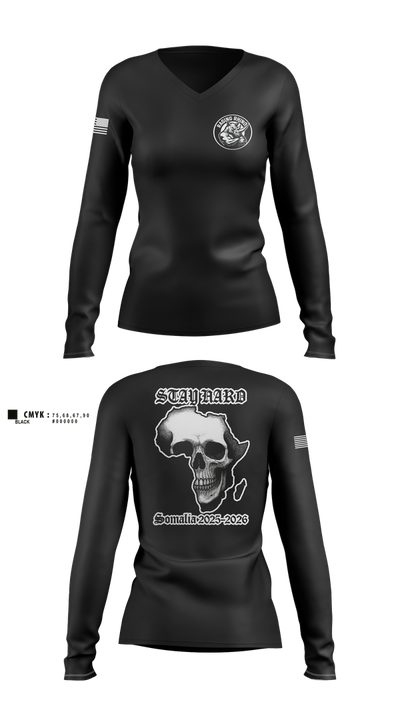 180th ESC 85652758 Women's Long Sleeve V-neck Shirt - 2