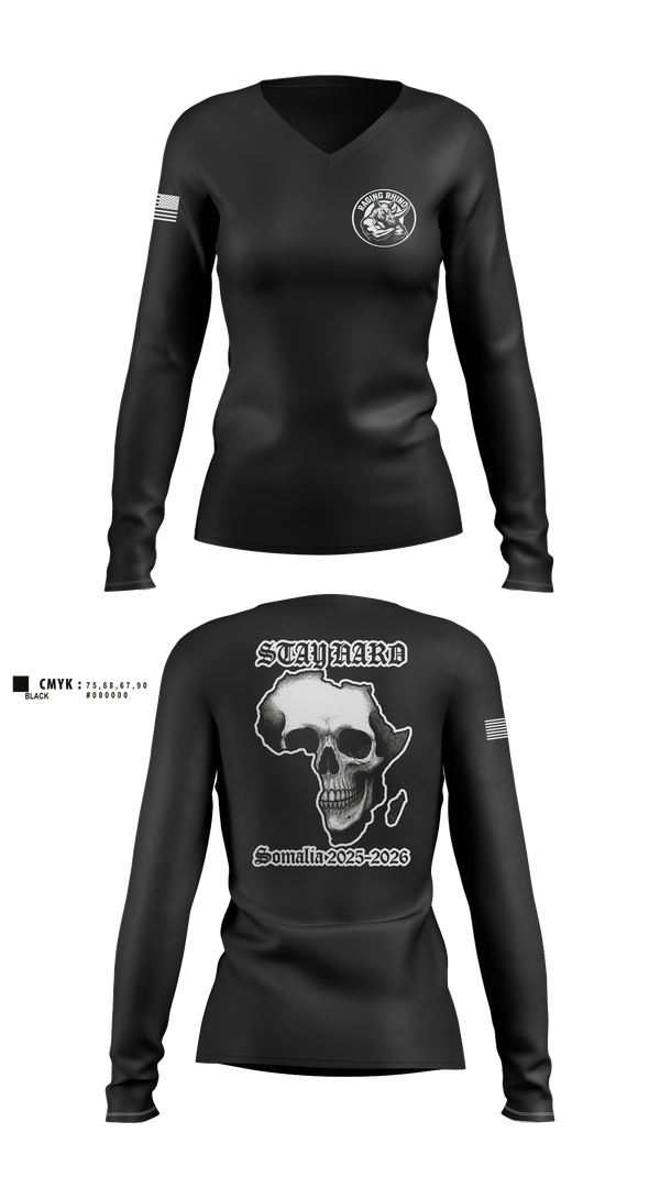 Womens Long Sleeve Vneck Shirt, 180th ESC, Army, Teamtime, Team time, sublimation, custom sports apparel, team uniforms, spirit wear, spiritwear, sports uniforms, custom shirts, team store, custom team store, fundraiser sports, apparel fundraiser
