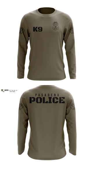 Long Sleeve Performance Shirt, Pasadena K9, Police, Teamtime, Team time, sublimation, custom sports apparel, team uniforms, spirit wear, spiritwear, sports uniforms, custom shirts, team store, custom team store, fundraiser sports, apparel fundraiser