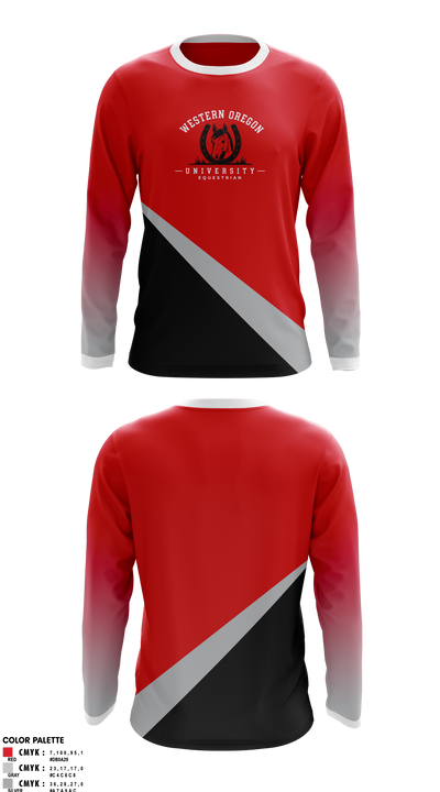 Western Oregon University Equestrian 74623833 Long Sleeve Performance Shirt 4