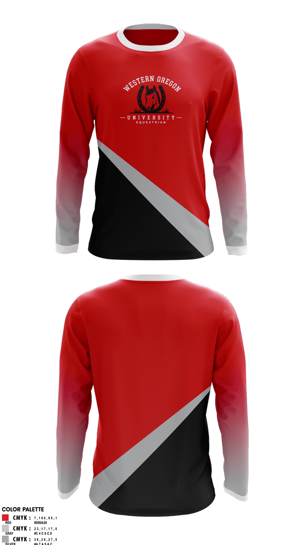 Long Sleeve Performance Shirt, Western Oregon University Equestrian, Spirit Store, Teamtime, Team time, sublimation, custom sports apparel, team uniforms, spirit wear, spiritwear, sports uniforms, custom shirts, team store, custom team store, fundraiser sports, apparel fundraiser