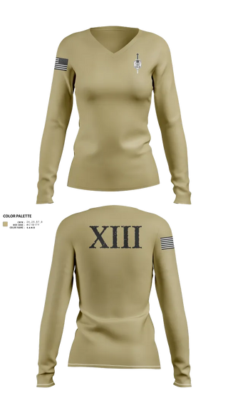 Womens Long Sleeve Vneck Shirt, Southern Field Office (CID), , Teamtime, Team time, sublimation, custom sports apparel, team uniforms, spirit wear, spiritwear, sports uniforms, custom shirts, team store, custom team store, fundraiser sports, apparel fundraiser