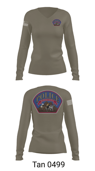 Womens Long Sleeve Vneck Shirt, Ruidoso Downs Police, Police, Teamtime, Team time, sublimation, custom sports apparel, team uniforms, spirit wear, spiritwear, sports uniforms, custom shirts, team store, custom team store, fundraiser sports, apparel fundraiser