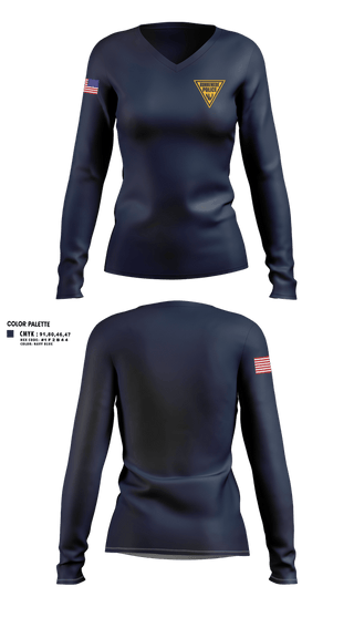 Womens Long Sleeve Vneck Shirt, Runnemede Police, Police, Teamtime, Team time, sublimation, custom sports apparel, team uniforms, spirit wear, spiritwear, sports uniforms, custom shirts, team store, custom team store, fundraiser sports, apparel fundraiser