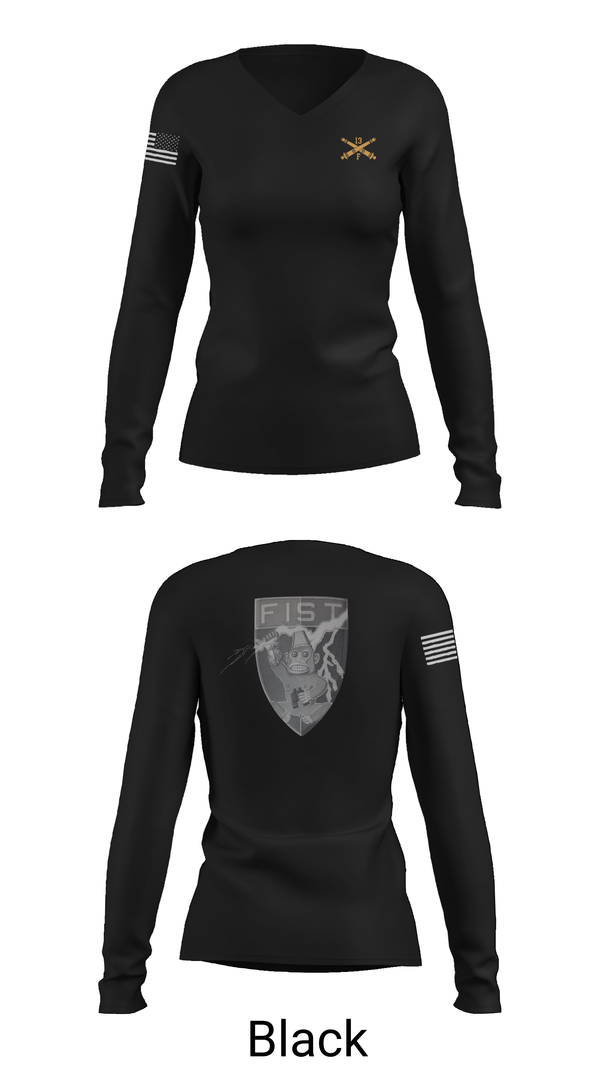 Womens Long Sleeve Vneck Shirt, HHB 113th FA / FIST, , Teamtime, Team time, sublimation, custom sports apparel, team uniforms, spirit wear, spiritwear, sports uniforms, custom shirts, team store, custom team store, fundraiser sports, apparel fundraiser