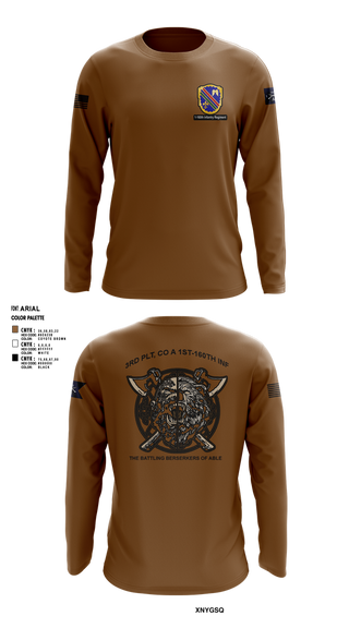 Long Sleeve Performance Shirt, Co A, 1st-160th INF, 79th IBCT, , Teamtime, Team time, sublimation, custom sports apparel, team uniforms, spirit wear, spiritwear, sports uniforms, custom shirts, team store, custom team store, fundraiser sports, apparel fundraiser
